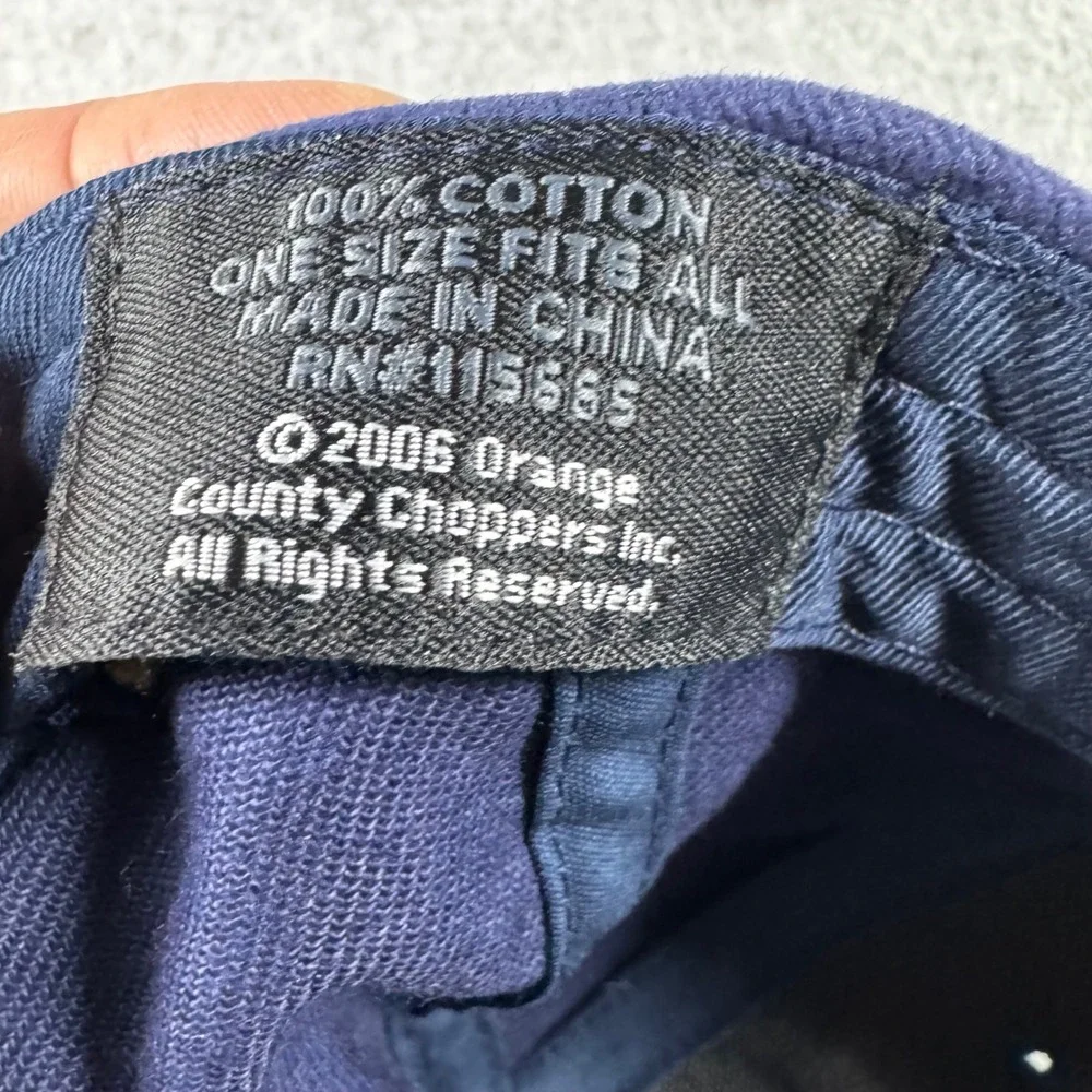 Orange County Choppers Baseball Cap Mens OSFA Navy Blue Embroidered Logo Hat